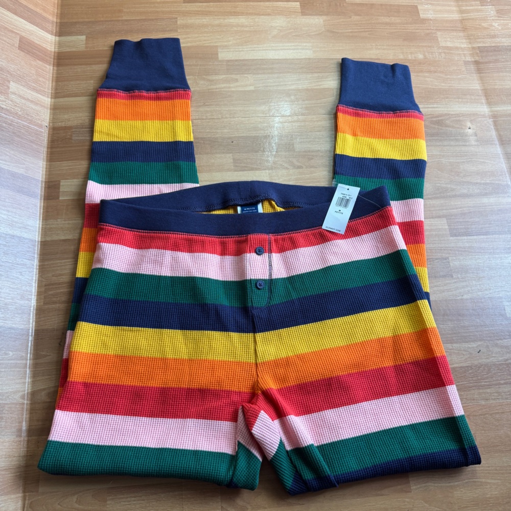 Rainbow bottoms size medium petite nwt pajamas rainbow brite costume